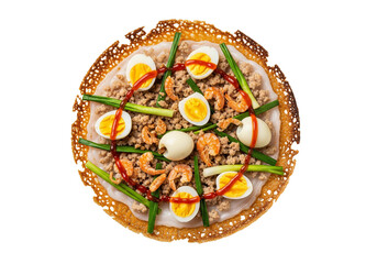 Vietnamese B&aacute;nh Tr&aacute;ng Nướng with Shrimp and Quail Eggs