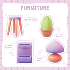 cute 3d furniture interior design