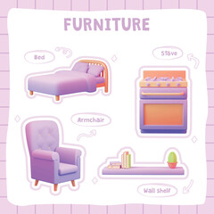 cute 3d furniture interior design
