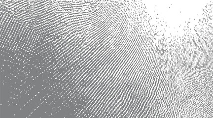 Close up of a grey fingerprint pattern with detailed ridges and grainy texture creating an abstract organic background