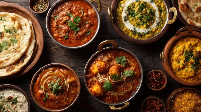 assorted indian food  - Powered by Adobe