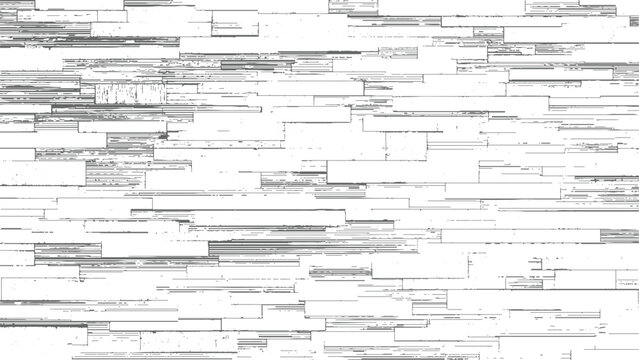 A visually complex abstract composition formed by numerous horizontal and vertical lines creating a dense network of rectangular shapes with diverse textural and subtle grey tones