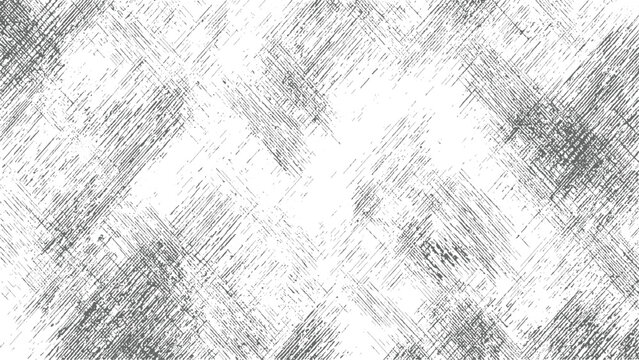 Abstract textured background with a random pattern of intersecting grey lines and scratches on a white surface creating a distressed look