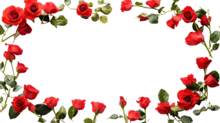 Romantic valentine's day roses frame, love border, floral design