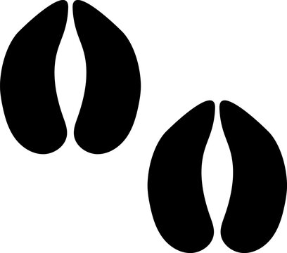 Deer tracks symbol black hoof footprint design