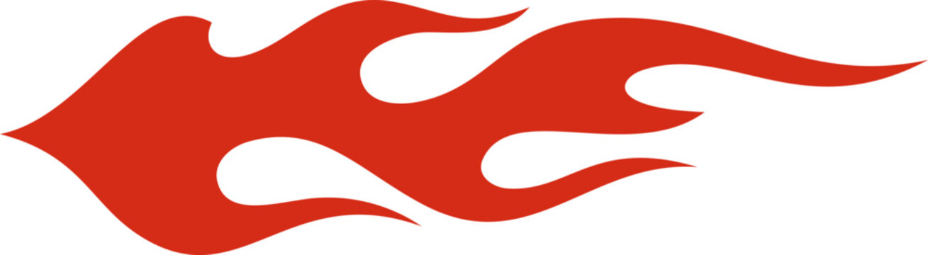 Red speed flames graphic design for hot rods