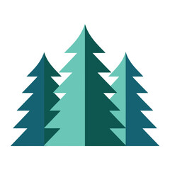 Obraz premium Minimalist Evergreen Trees on Transparent Backdrop for Holiday Greeting Cards and Winter Scene Illustration Exactly Two Hundred Characters Graphic