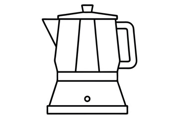 Obraz premium Striking Black and White Coffee Maker Vector for Cafe Signage and Restaurant Branding, Clean EPS