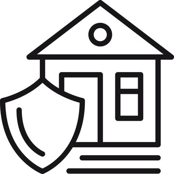 Home Insurance and Property Protection Line Icon