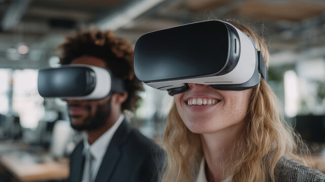 Colleagues explore new virtual worlds together in innovative teamwork session