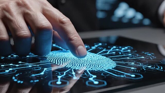 Fingerprint Scan Security Technology, Biometric Authentication Digital Identity Access Control
