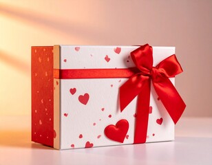 gift box with red ribbon and bow