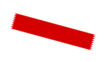 Red torn paper strip isolated on transparent background