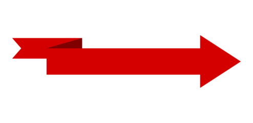 Red arrow pointer isolated on transparent background