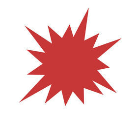 Fototapeta premium Red spiky burst shape abstract star explosion icon for sale, discount, promotion, sticker, and modern design