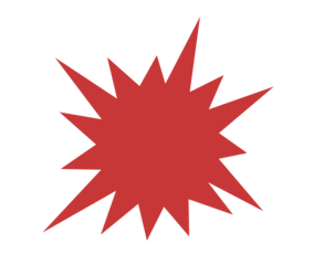 Red spiky burst shape abstract star explosion icon for sale, discount, promotion, sticker, and modern design