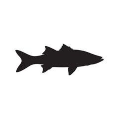 Obraz premium Snook Fish silhouette vector art white background