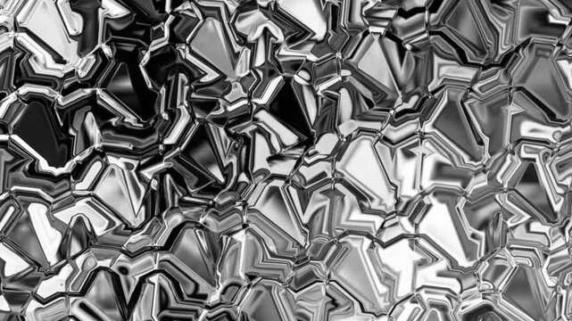 Abstract background animation chrome pattern looping forever.