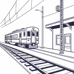 Naklejka premium Train arriving at station