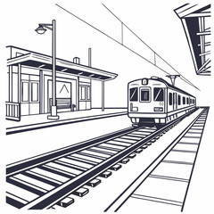 Naklejka premium Train arriving at station