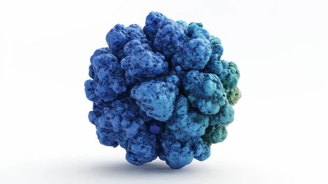 3D blue virus particle model. Biodegradable material creative motion graphic animation video. latest creative trending background video. 