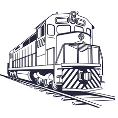 Vintage train on railroad tracks