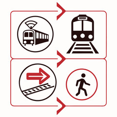 Public transportation and pedestrian directions