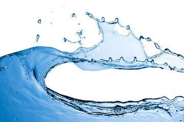 Water Splash With Droplets on White Background