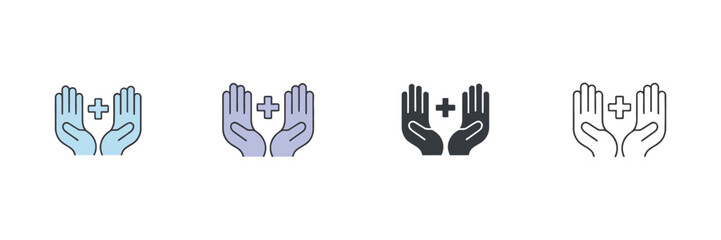 Obraz premium Public Health Icon Set, professional vector symbols including diverse medical care safety prevention awareness and healthcare service concepts.