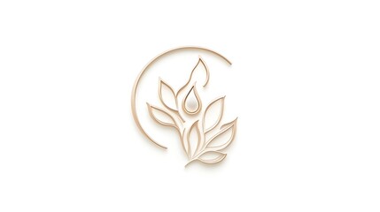Obraz premium Luxury soap brand logo with leaf design and crescent shape on white background