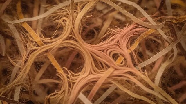 Close-up of shredded paper texture background. Biodegradable material creative motion graphic animation video. latest creative trending background video. 