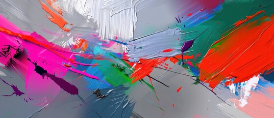 Abstract artistic paint brush stroke colorful ink stain.