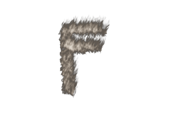 Letter F Made of Smoky Fire on Black Background with White Rectangle abstract alphabet