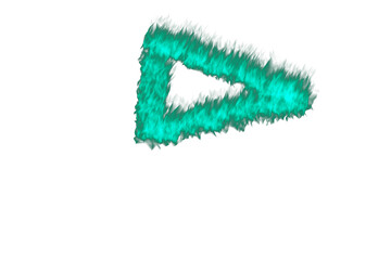 Teal Triangle Flame Shape with White Rectangles on Black Background abstract blue