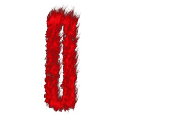 Vertical Red Flame Letter I Shape on Black Background fire alphabet