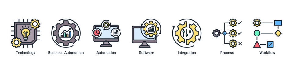 Digital Automation banner featuring technology-driven workflow, software integration, and business automation processes