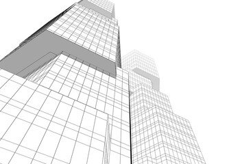 Fototapeta premium sketch of building