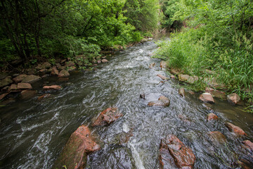 stream flowing through Devil's Gulch, Garretson, South Dakota