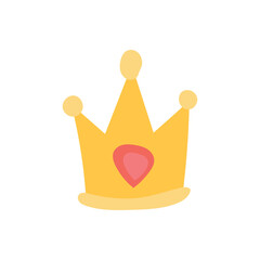 Golden crown illustration symbolizing royalty and celebration, perfect for fairytale graphics, achievement visuals, and children themed designs.