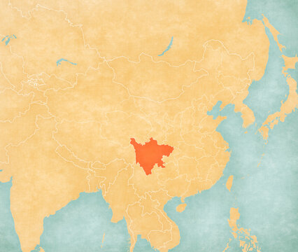 Map of China - Sichuan