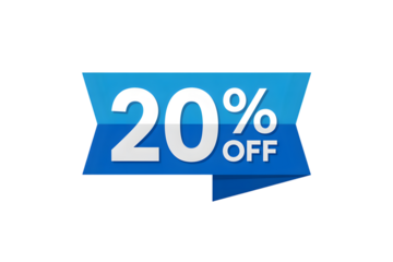 Blue Sale Banner with 20 Percent Off Discount Offer