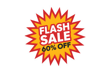 Fototapeta premium Vibrant Flash Sale Banner with 60 Percent Discount Offer