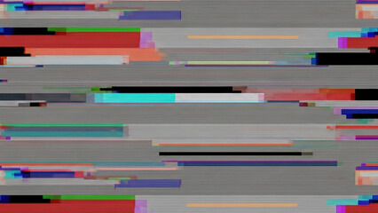 Vibrant digital glitch art with colorful horizontal bars