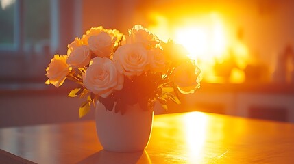 Warm Sunlit Roses Arrangement.