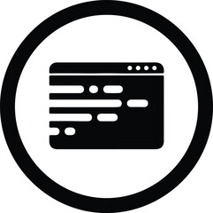 Silhouette of a computer window displaying abstract code or data illustration vector