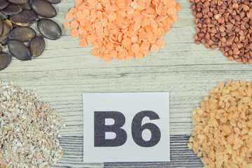 Healthy nutritious food containing vitamin B6 and other minerals
