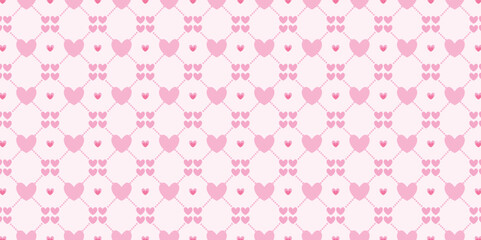 Hearts seamless pattern. Valentines day background. pink love pattern. Cute minimal design for wrap, fabric, cloth, print, wedding decor