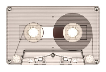 3d Transparent cassette tape isolated background