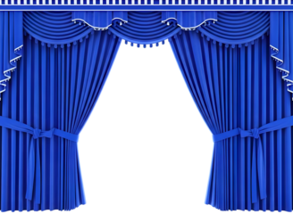 theater stage curtains isolated on transparent background