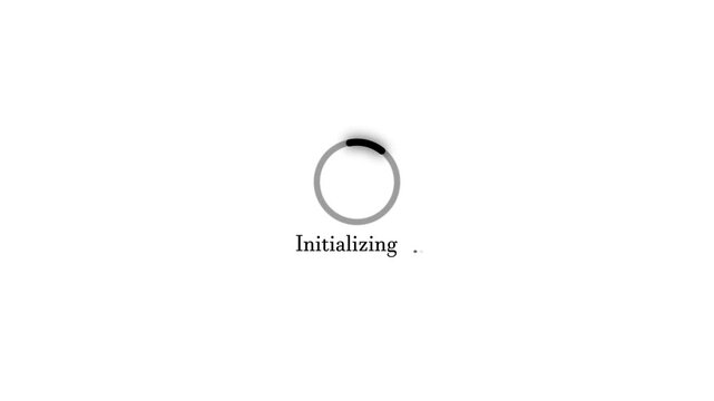 Simple initializing progress bar animation on white background